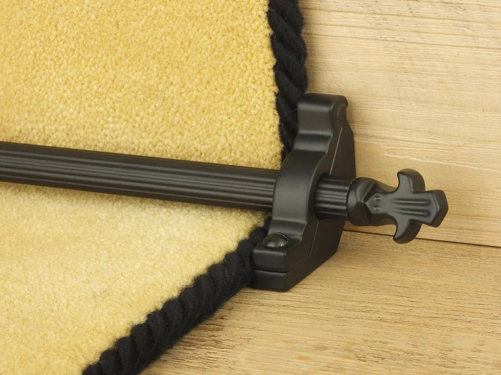 Country Bordeaux Plain 1/2 inch (12mm) Stair Rods — Black — official Stair Rods UK image