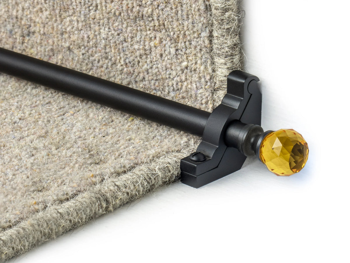 Crystal Amber Stair Rods — Black — official Stair Rods UK image