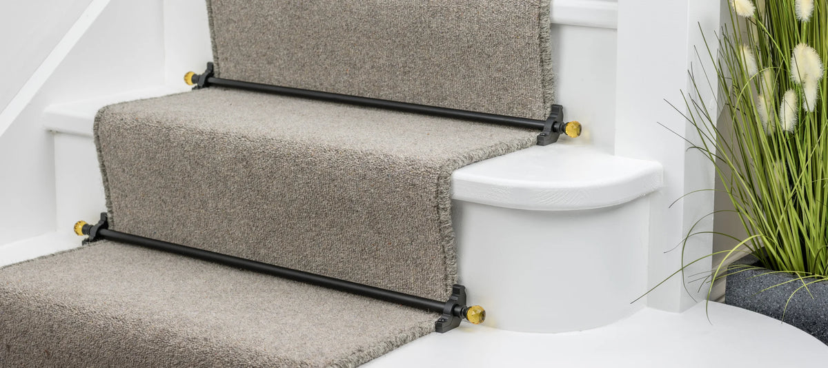 Crystal Amber Stair Rods option and fitting detail — supplier photography