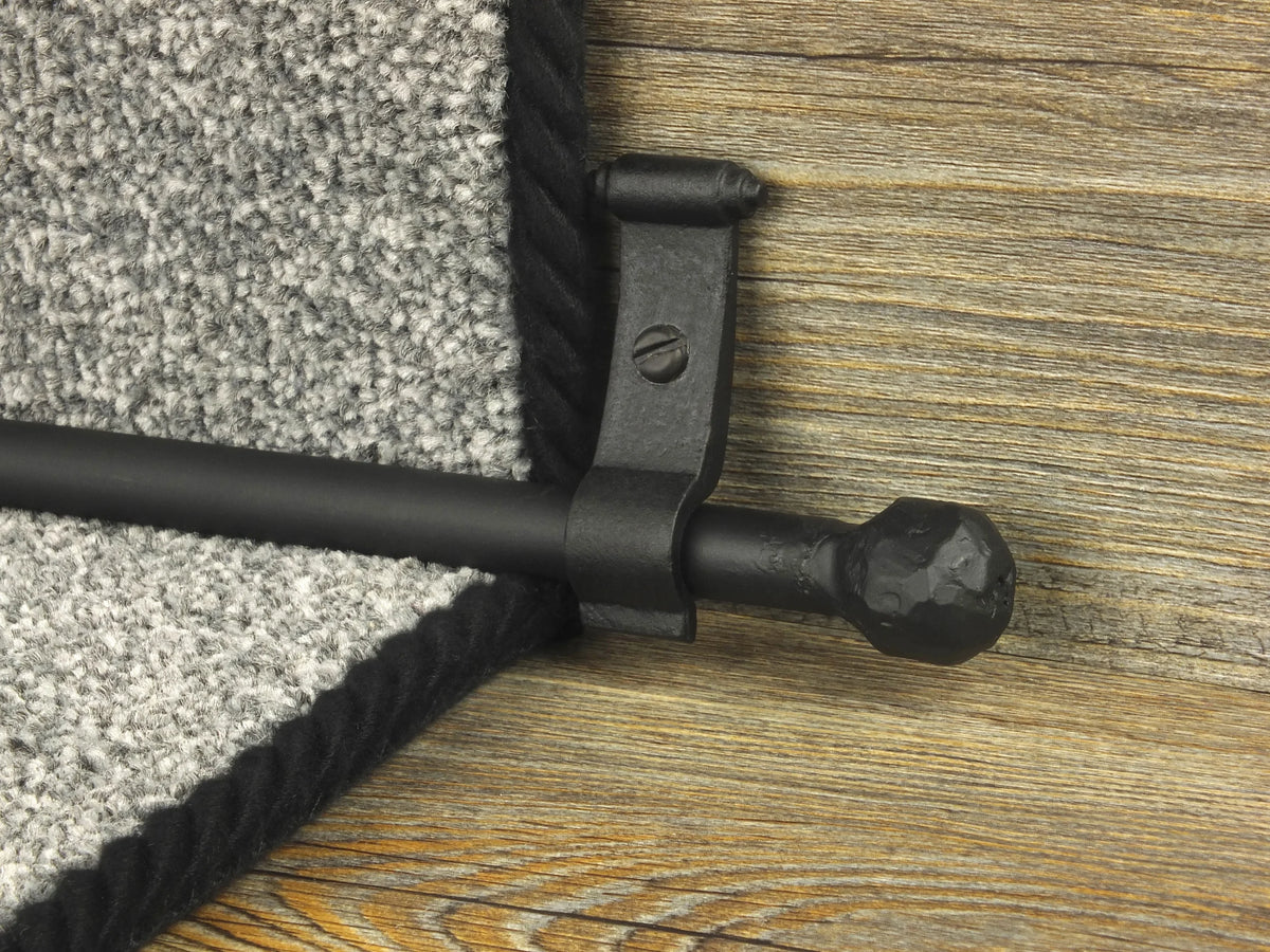 Blacksmith Hand-Forged Stair Rods option and fitting detail — supplier photography