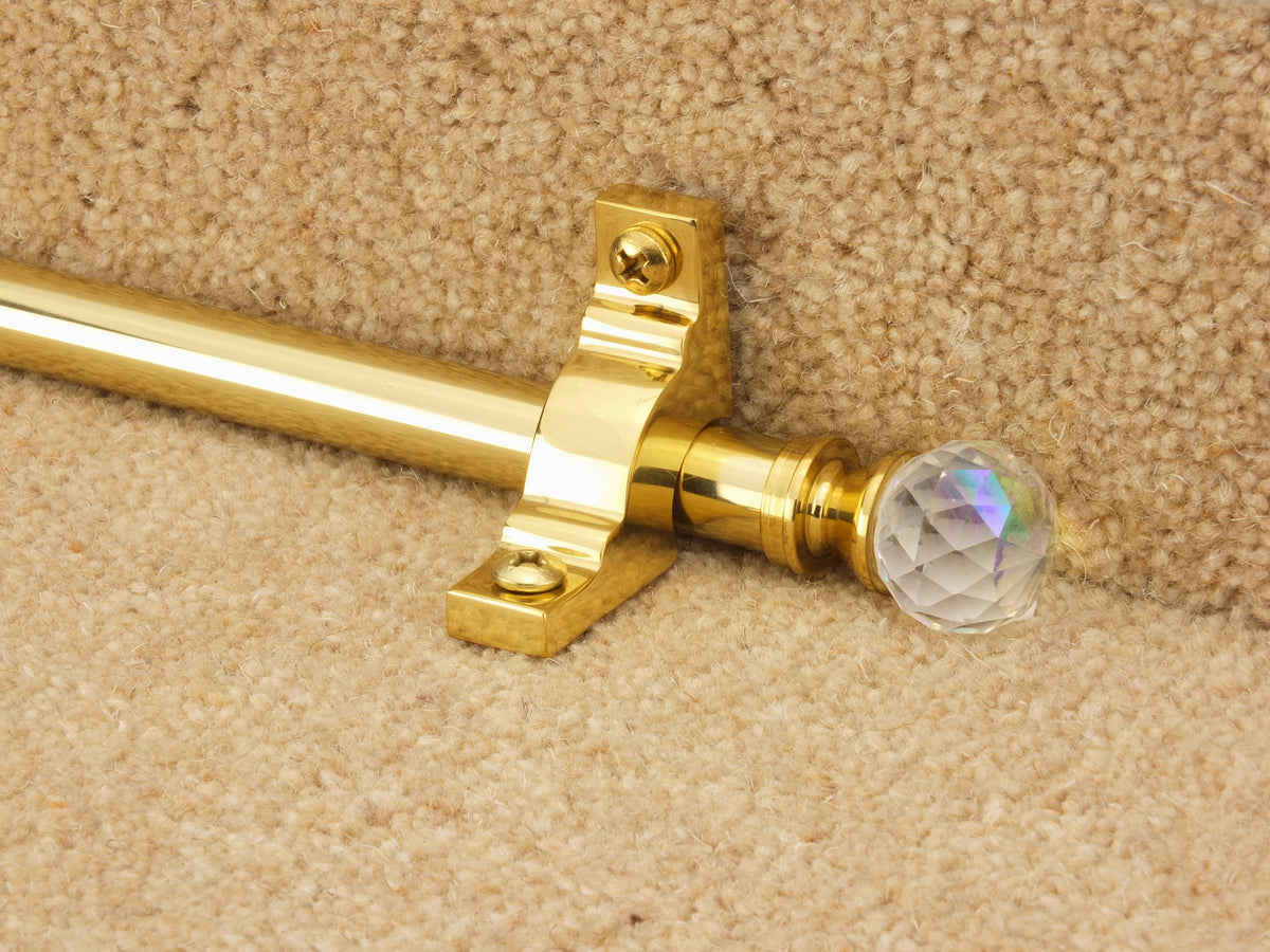 Crystal Rainbow Stair Rods option and fitting detail — supplier photography