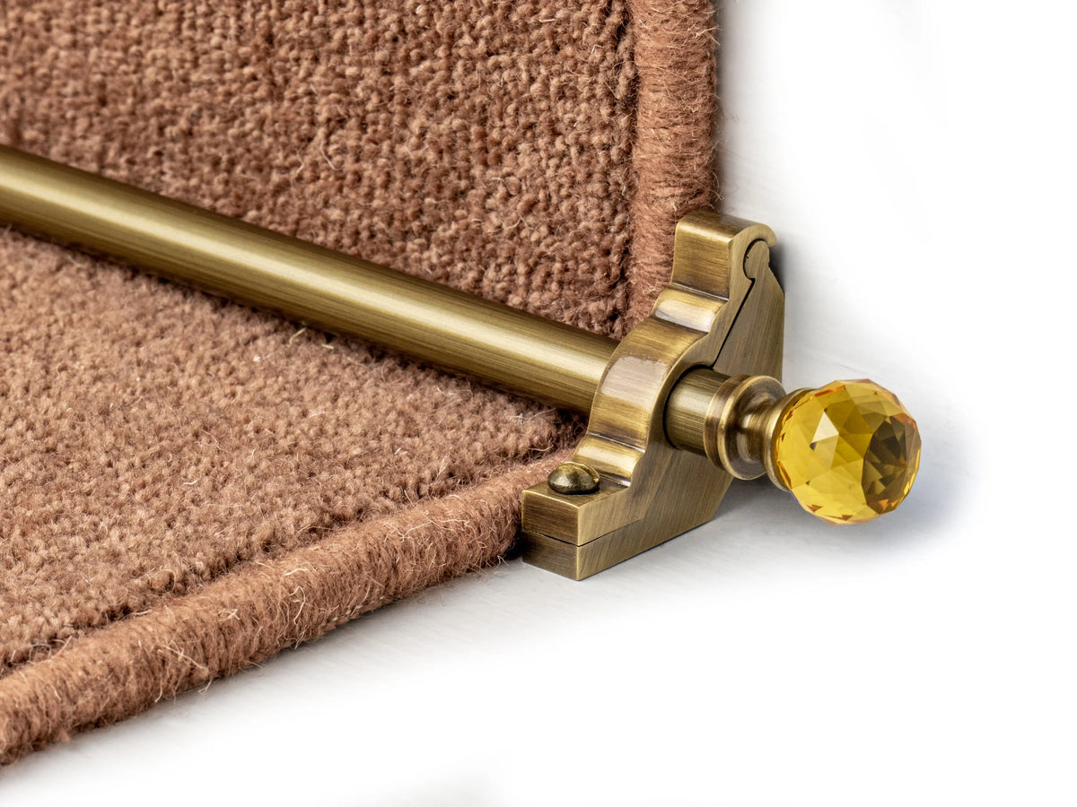 Crystal Amber Stair Rods — fitting: Fully Fitted (Front Fix) — official Stair Rods UK image
