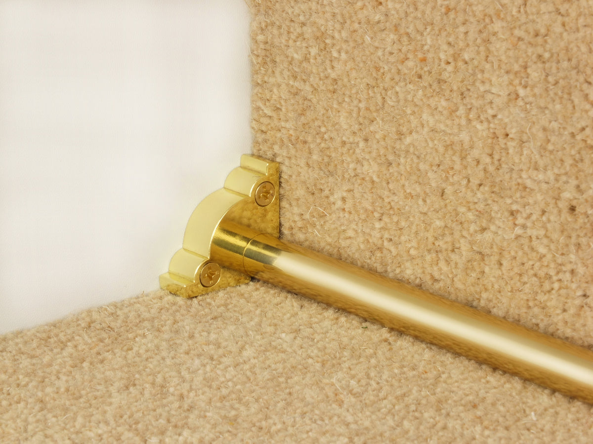 Country Bordeaux Reeded 5/8 inch (16mm) Stair Rods option and fitting detail — supplier photography