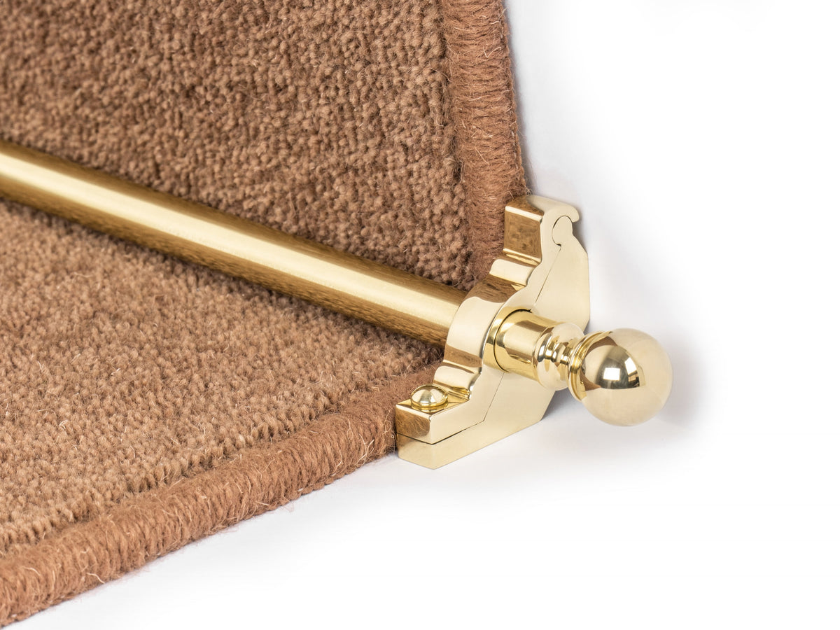 Country Sherwood Spiral 1/2 inch (12mm) Stair Rods option and fitting detail — supplier photography