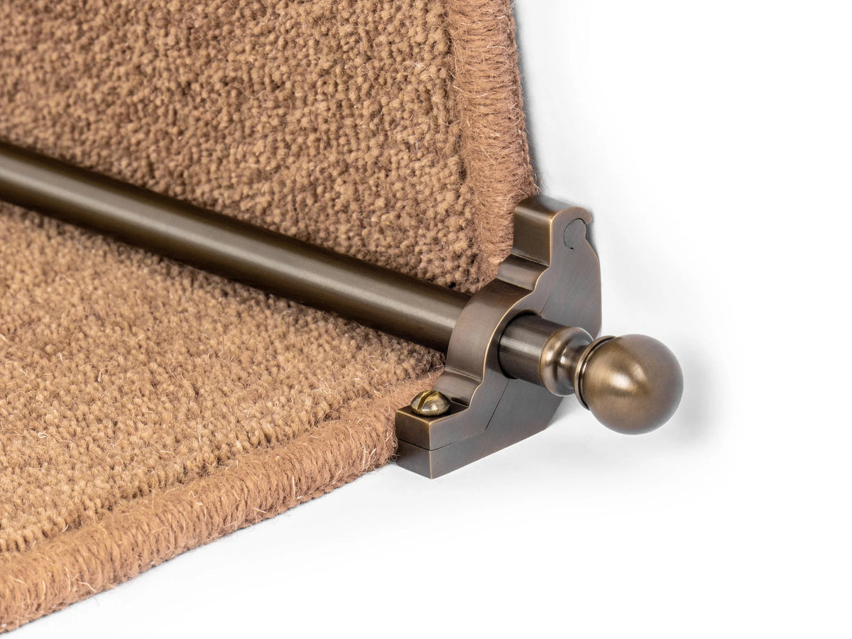 Country Bordeaux Plain 5/8 inch (16mm) Stair Rods option and fitting detail — supplier photography