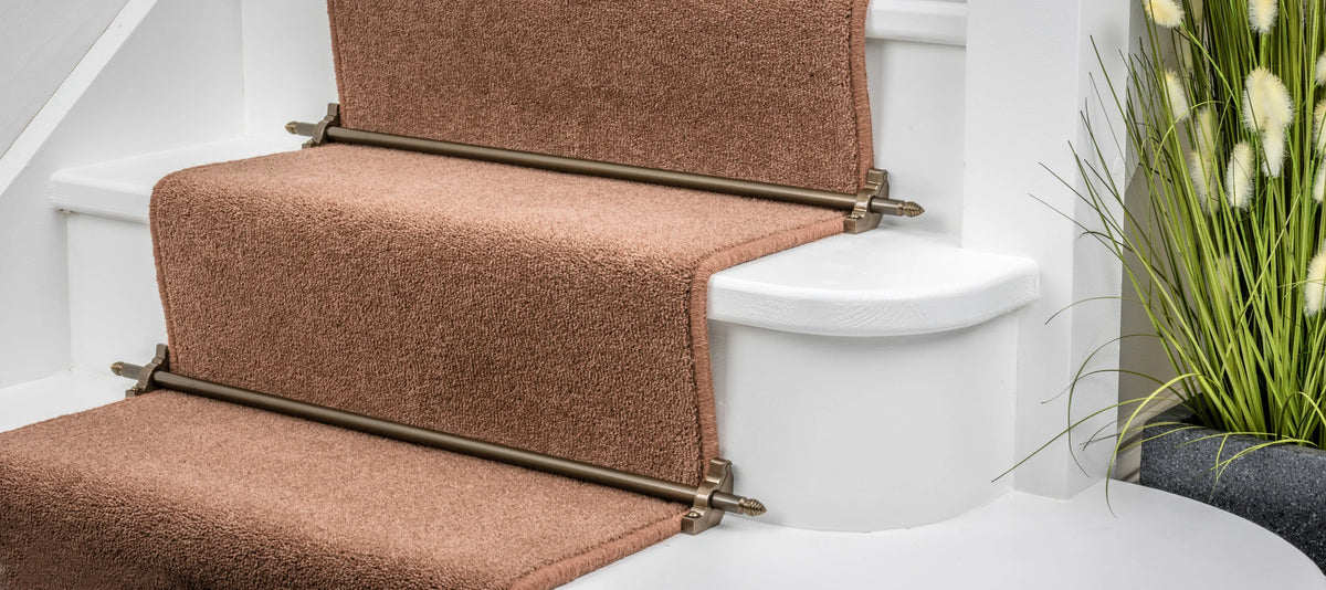 Premier Woburn Solid Brass Stair Rods option and fitting detail — supplier photography