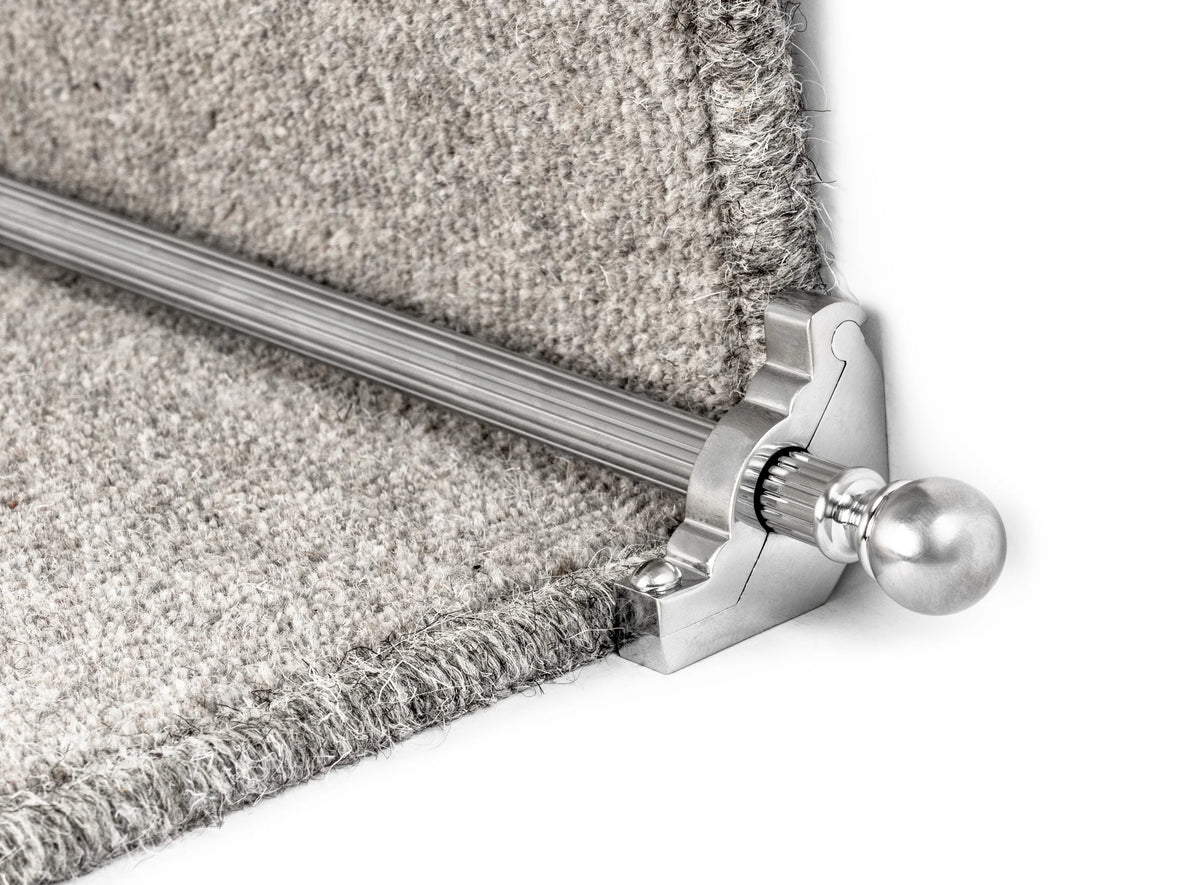 Country Balladeer Plain 1/2 inch (12mm) Stair Rods — Brushed Chrome — official Stair Rods UK image