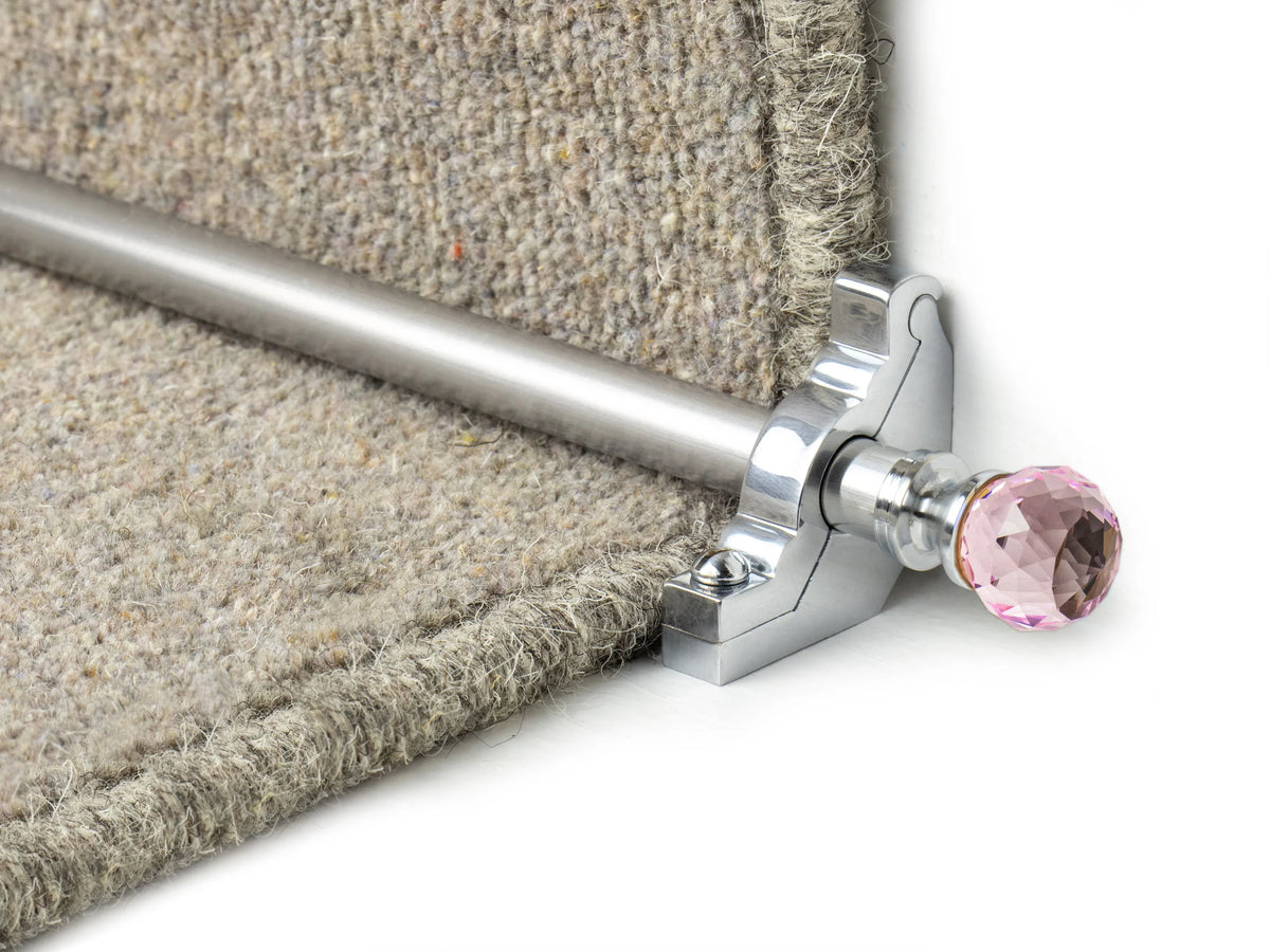 Crystal Rose Stair Rods — Brushed Chrome — official Stair Rods UK image