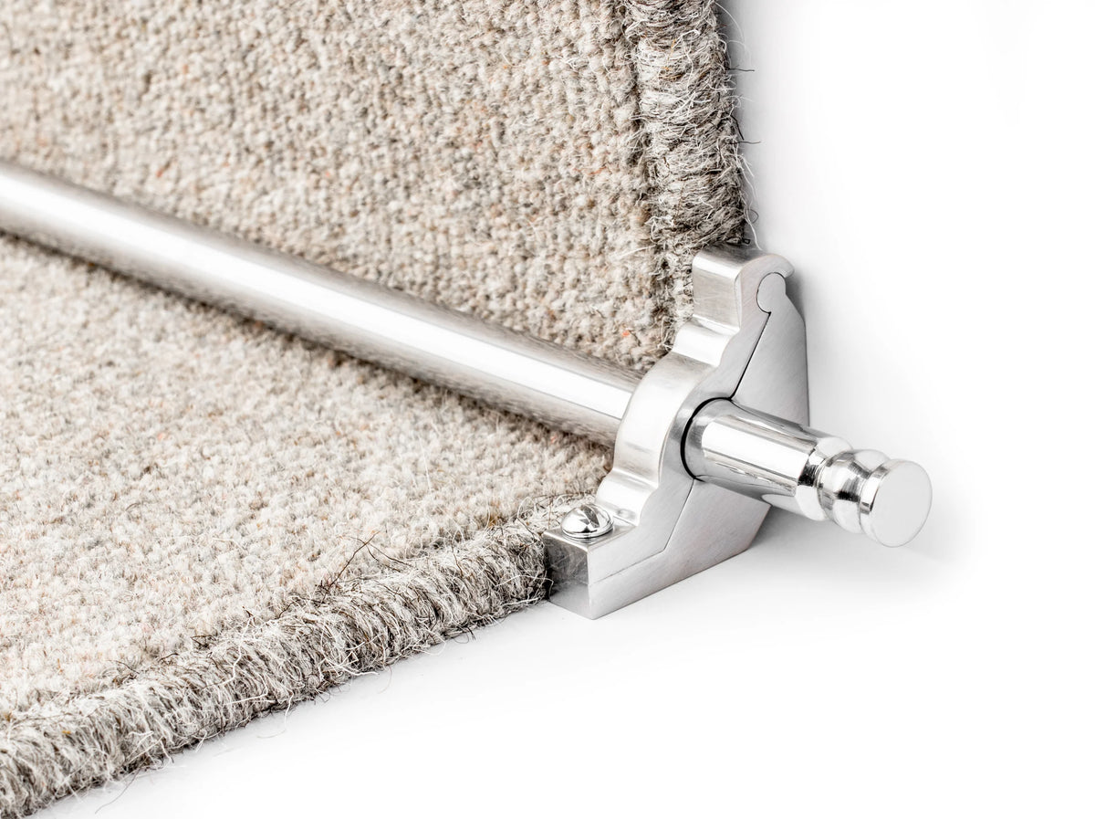 Premier Balmoral Solid Brass Stair Rods — Brushed Chrome — official Stair Rods UK image