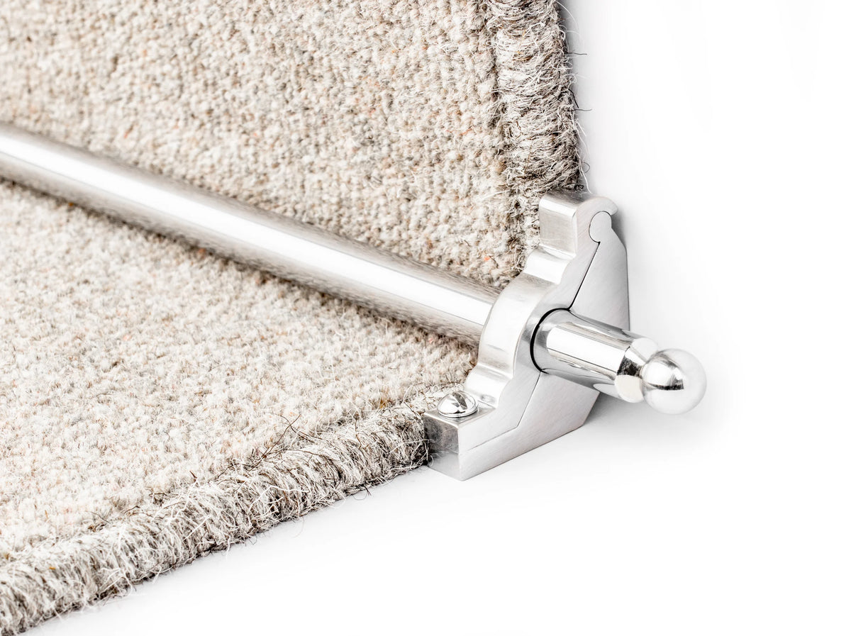 Premier Windsor Solid Brass Stair Rods — Brushed Chrome — official Stair Rods UK image