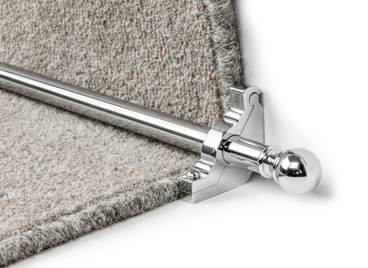 Country Balladeer Reeded 1/2 inch (12mm) Stair Rods — Chrome — official Stair Rods UK image