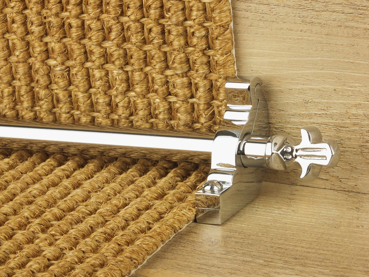 Country Bordeaux Reeded 1/2 inch (12mm) Stair Rods — Chrome — official Stair Rods UK image