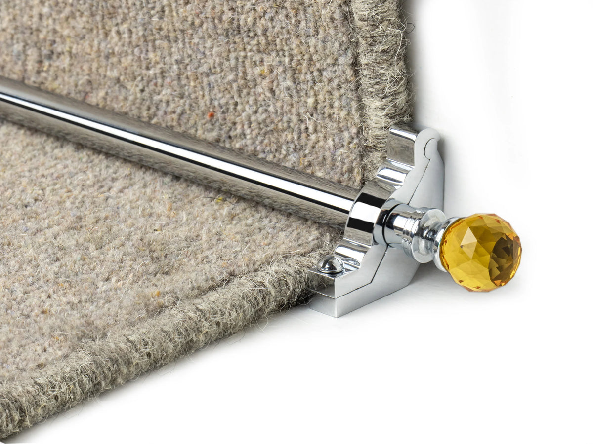 Crystal Amber Stair Rods — Chrome — official Stair Rods UK image
