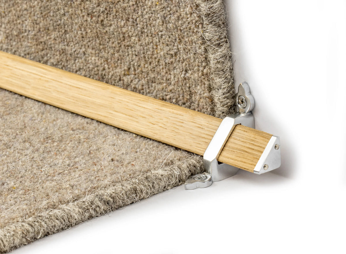 Tudor Wooden Stair Rods — Light Oak — Chrome — official Stair Rods UK image