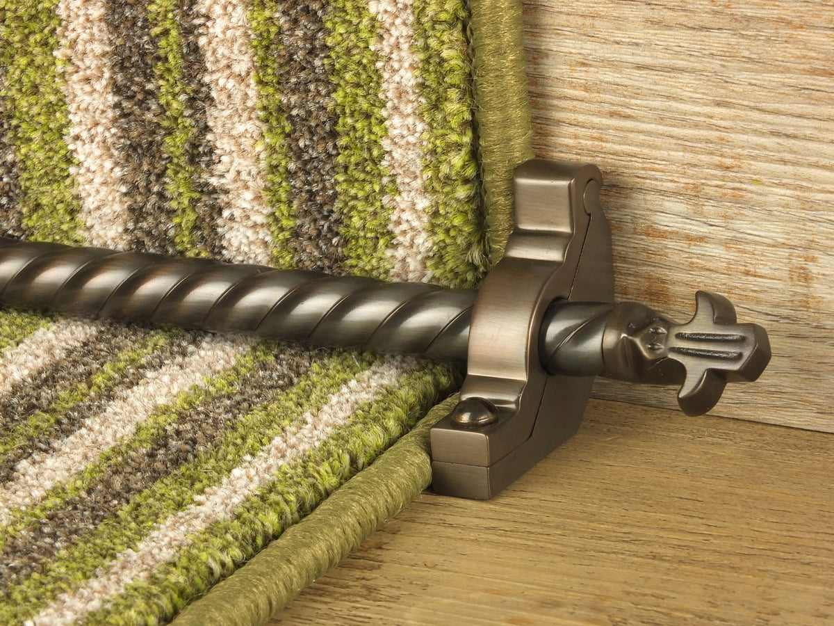 Country Bordeaux Reeded 1/2 inch (12mm) Stair Rods — Antique Bronze — official Stair Rods UK image