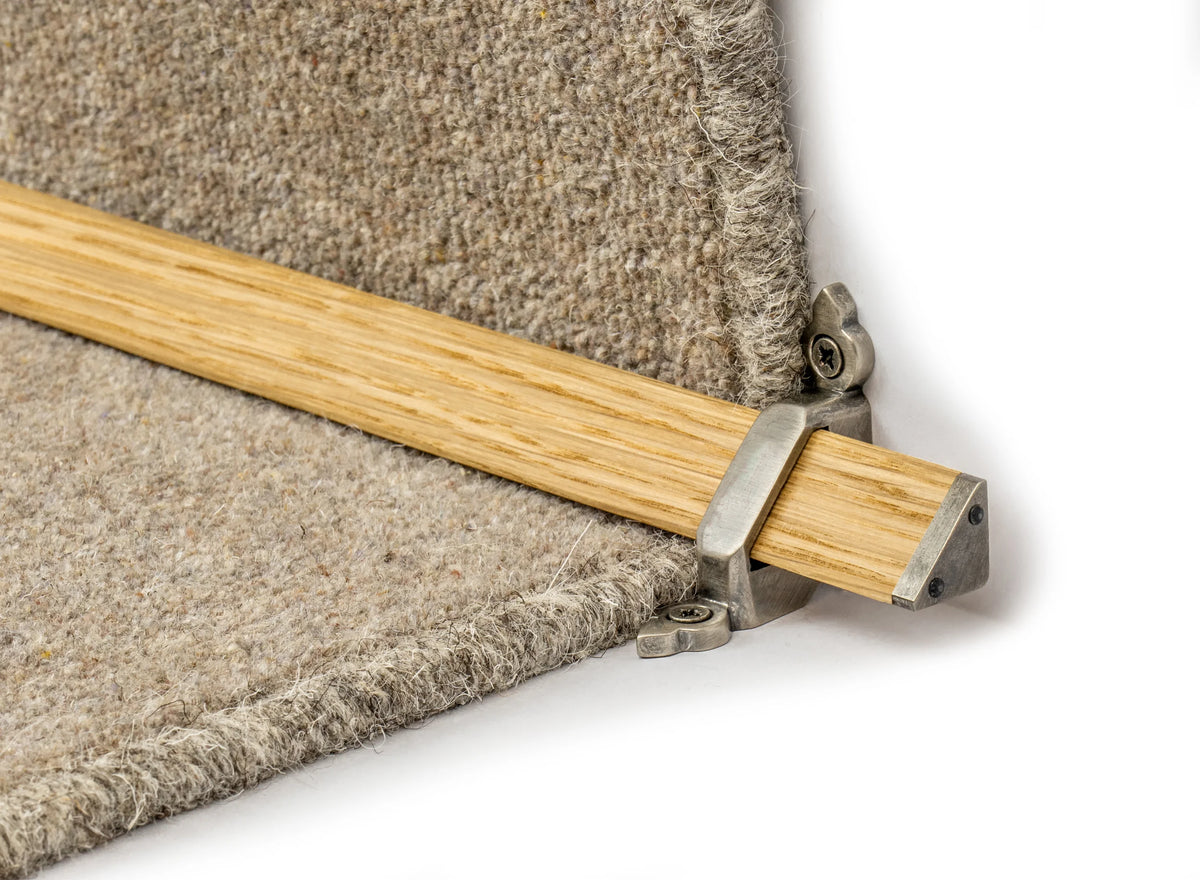 Tudor Wooden Stair Rods — Light Oak — Pewter — official Stair Rods UK image