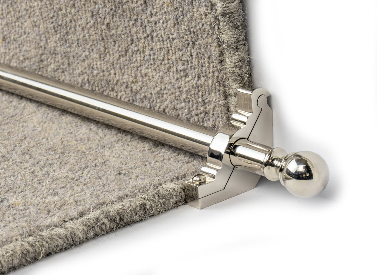 Country Balladeer Plain 1/2 inch (12mm) Stair Rods — Polished Nickel — official Stair Rods UK image