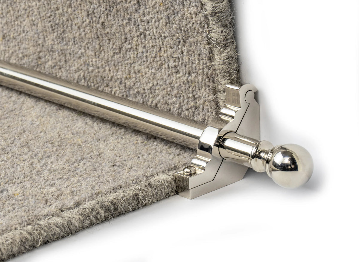Country Balladeer Spiral 1/2 inch (12mm) Stair Rods — Polished Nickel — official Stair Rods UK image