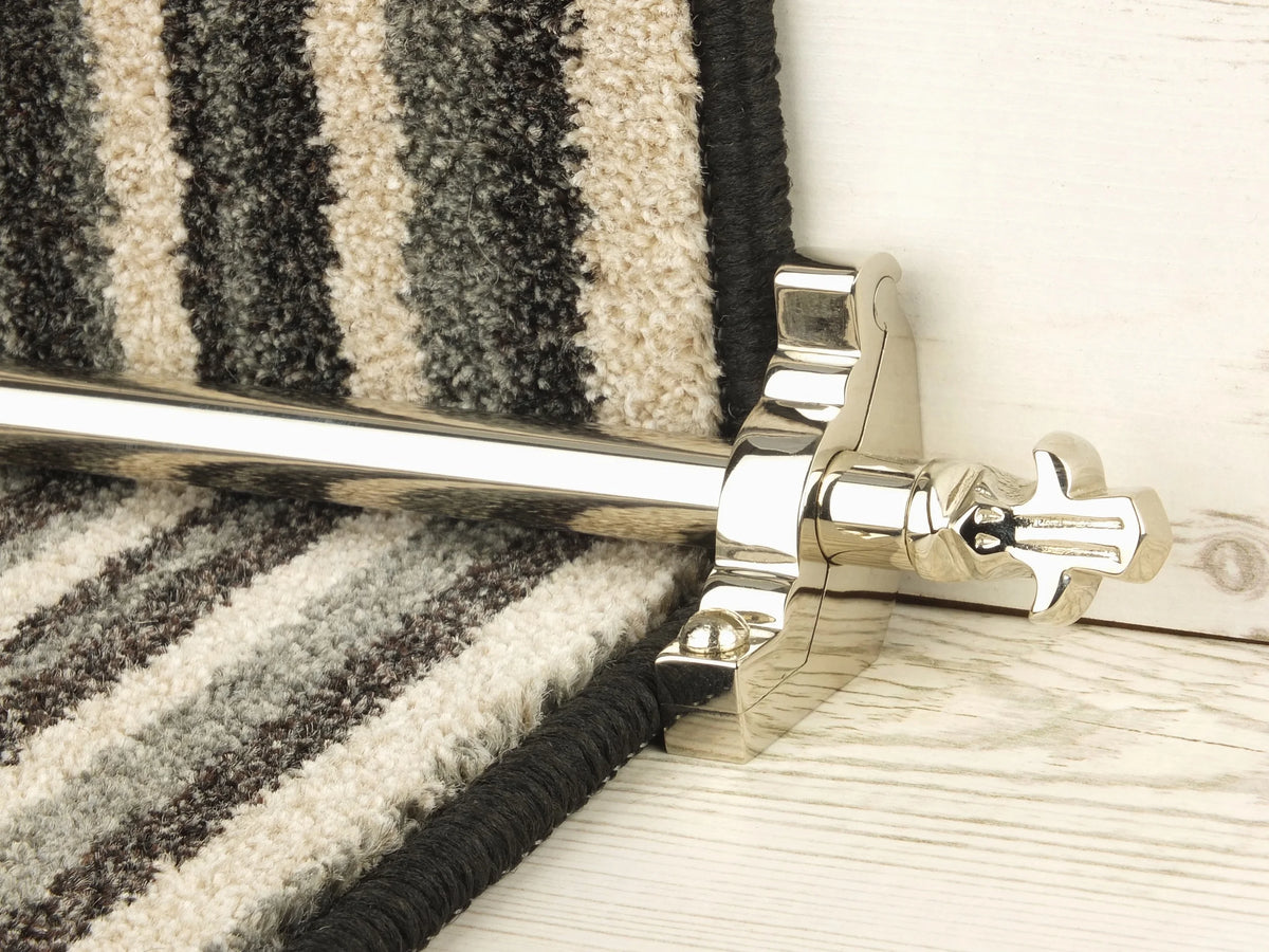 Country Bordeaux Reeded 5/8 inch (16mm) Stair Rods — Polished Nickel — official Stair Rods UK image