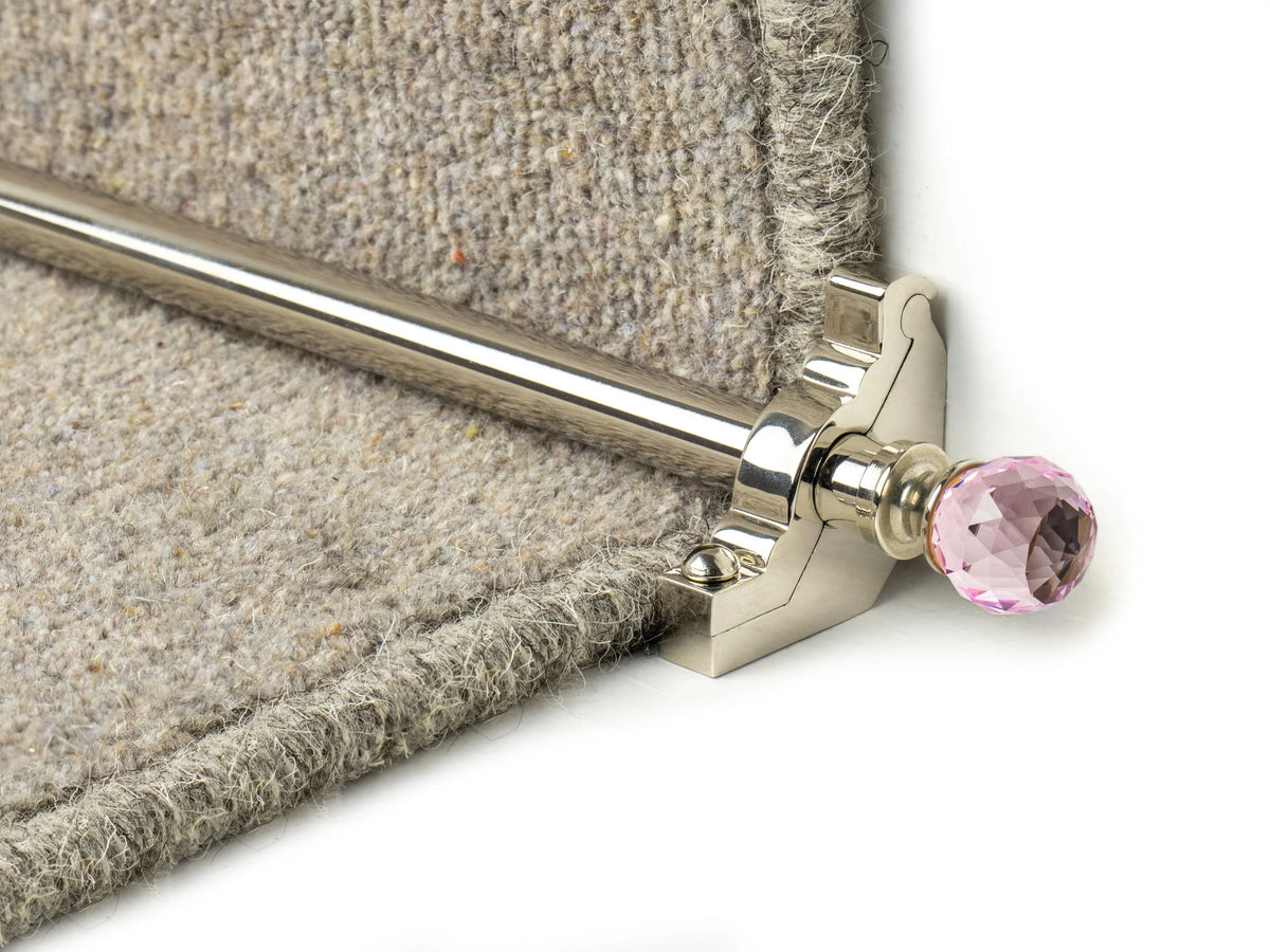 Crystal Rose Stair Rods — Polished Nickel — official Stair Rods UK image