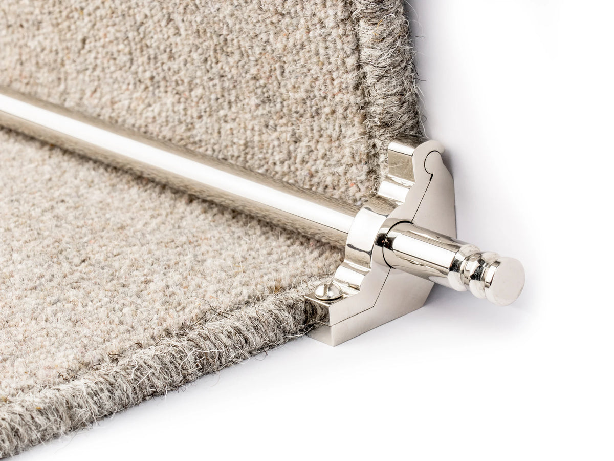 Premier Balmoral Solid Brass Stair Rods — Polished Nickel — official Stair Rods UK image