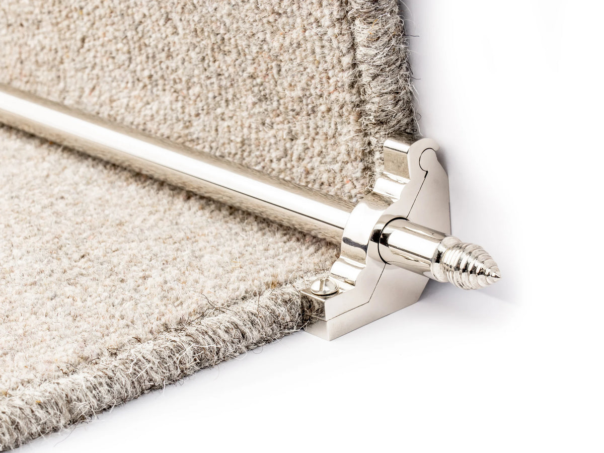 Premier Chatsworth Solid Brass Stair Rods — Polished Nickel — official Stair Rods UK image