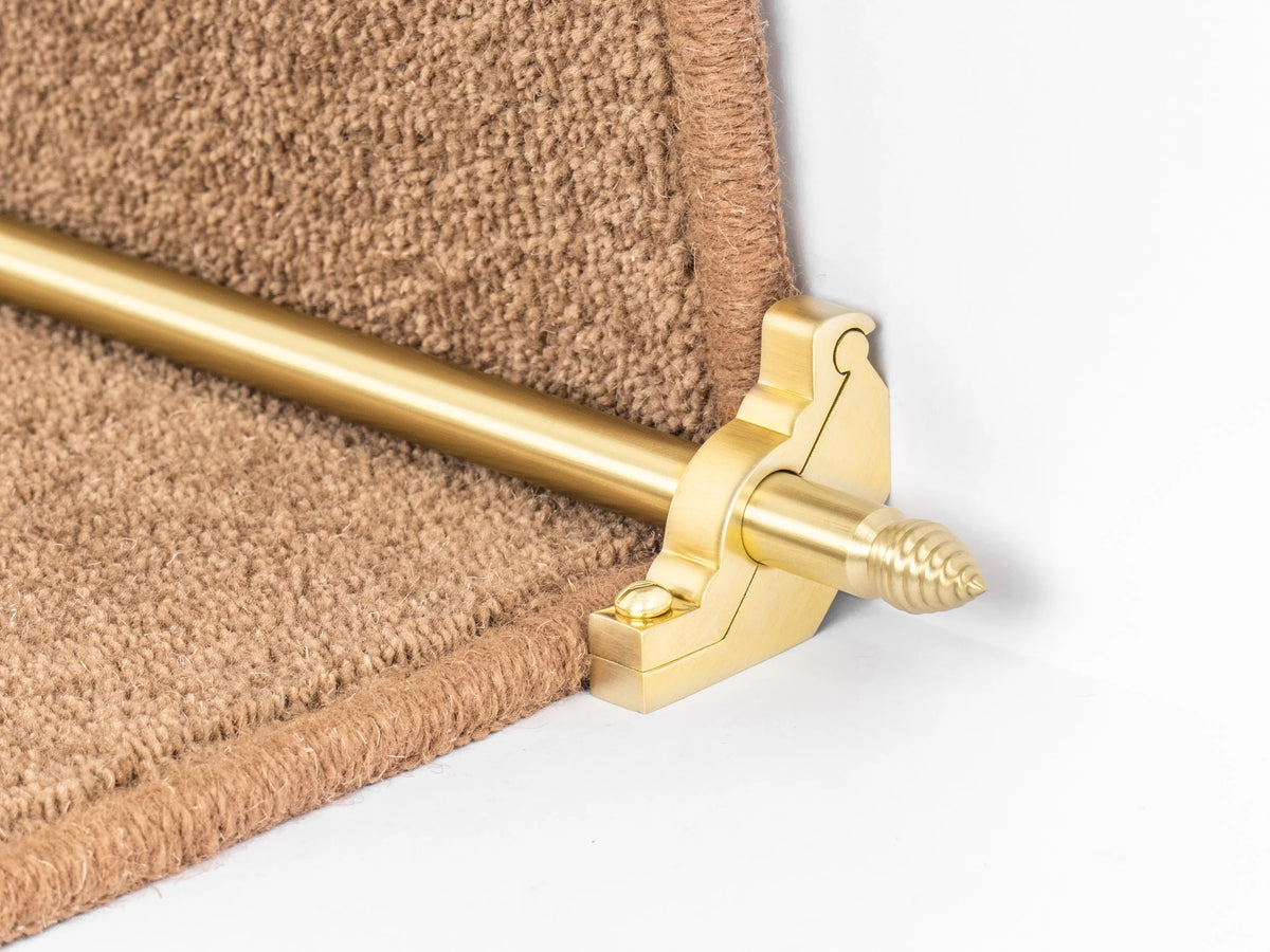 Premier Chatsworth Solid Brass Stair Rods — Satin Brass — official Stair Rods UK image