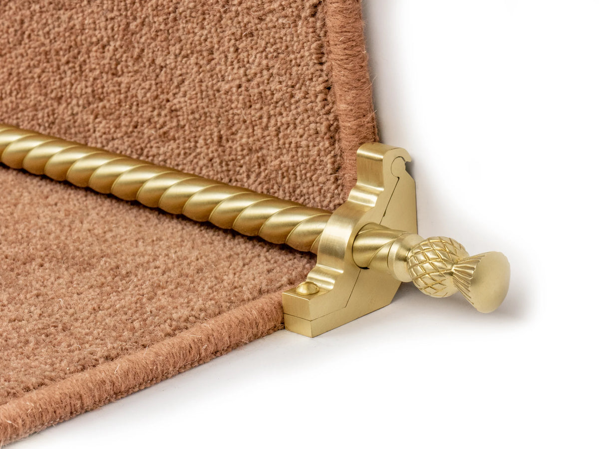 Country Arran Plain 5/8 inch (16mm) Stair Rods — Satin Brass — official Stair Rods UK image
