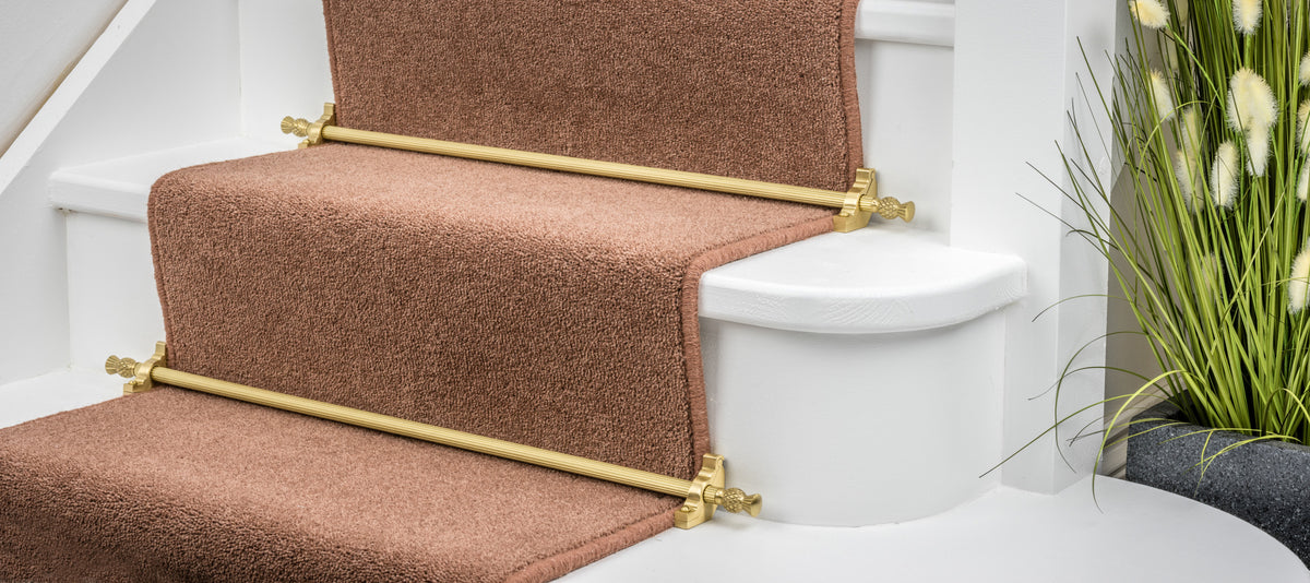 Country Sherwood Plain 5/8 inch (16mm) Stair Rods option and fitting detail — supplier photography