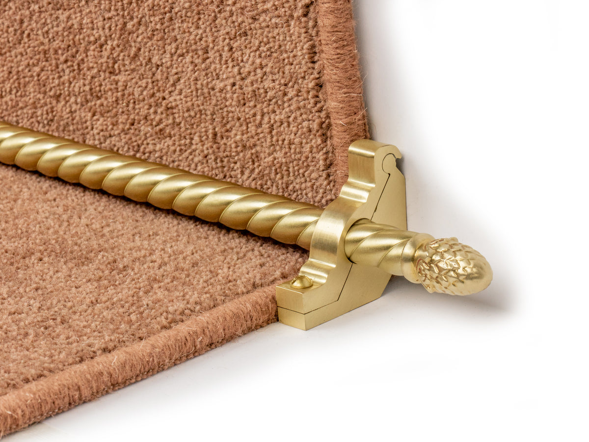 Country Sherwood Plain 1/2 inch (12mm) Stair Rods — Satin Brass — official Stair Rods UK image