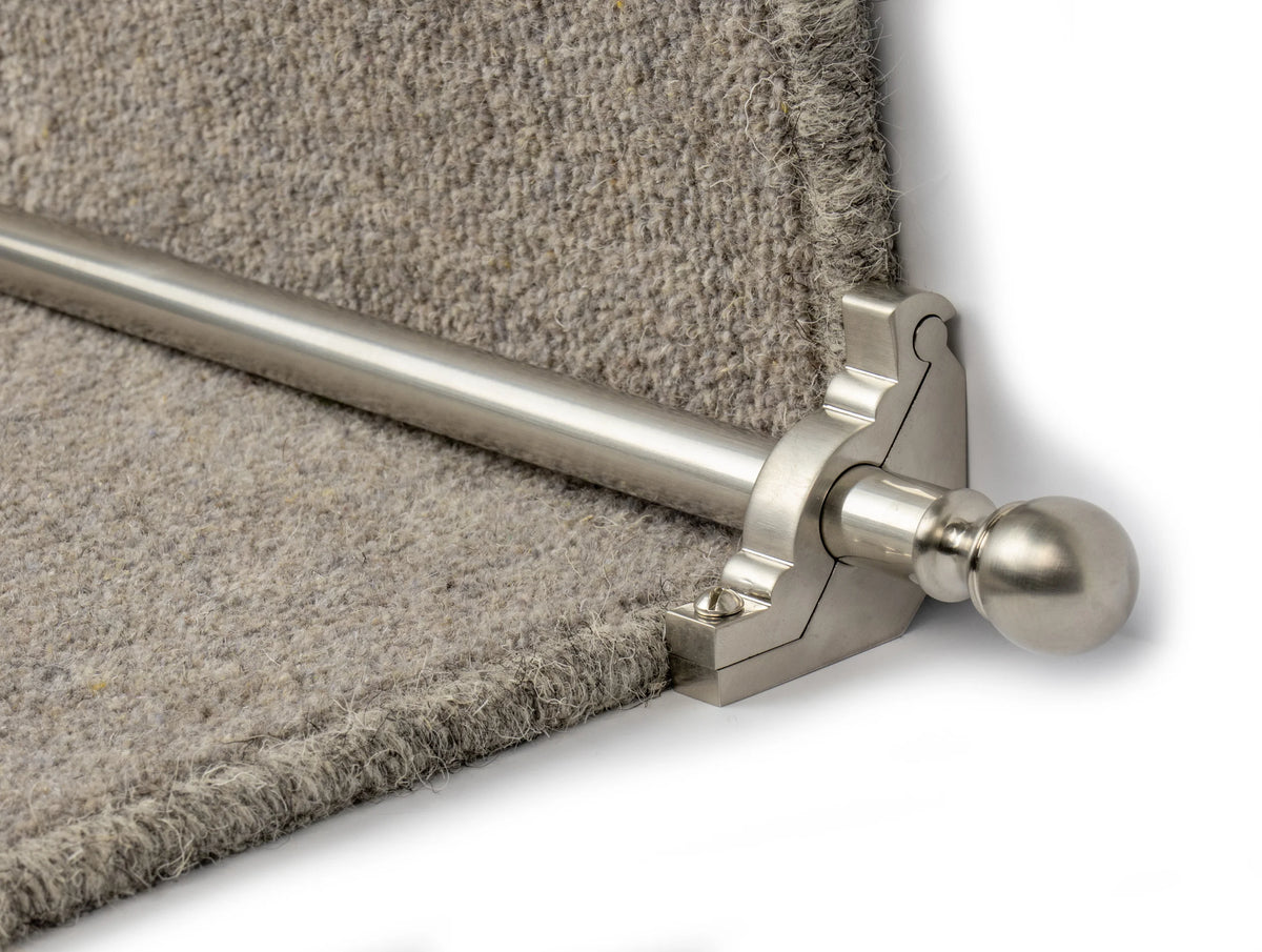 Country Balladeer Plain 1/2 inch (12mm) Stair Rods — Satin Nickel — official Stair Rods UK image
