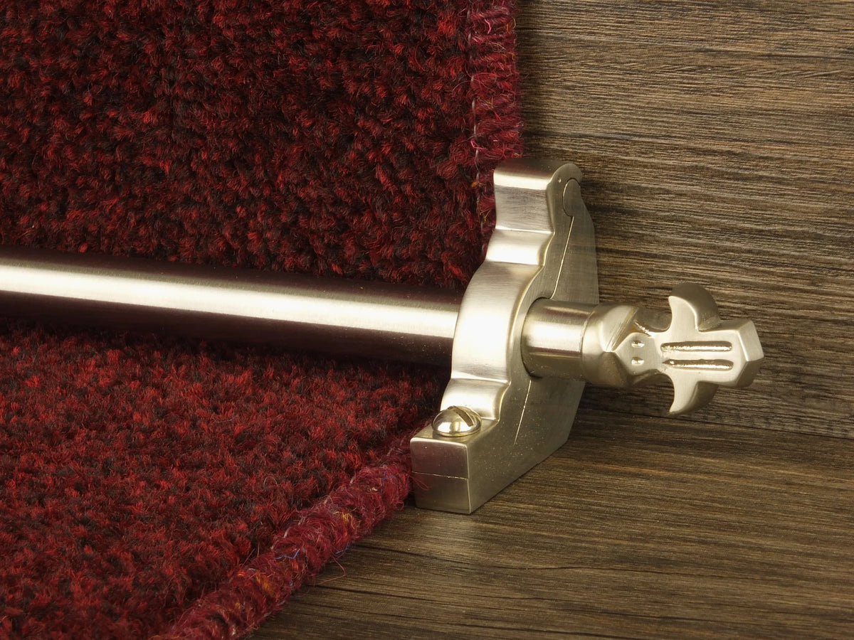 Country Bordeaux Plain 1/2 inch (12mm) Stair Rods — Satin Nickel — official Stair Rods UK image