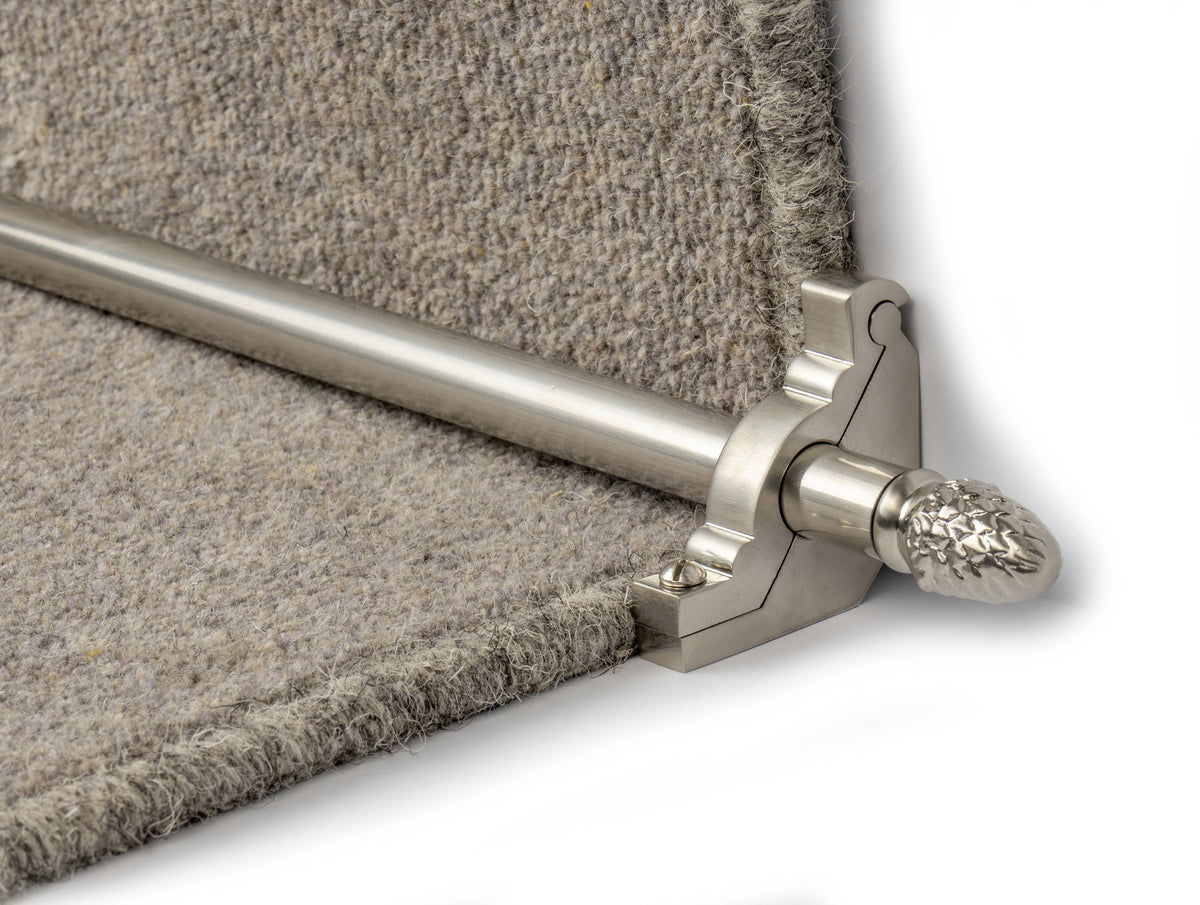 Country Sherwood Spiral 1/2 inch (12mm) Stair Rods — Satin Nickel — official Stair Rods UK image