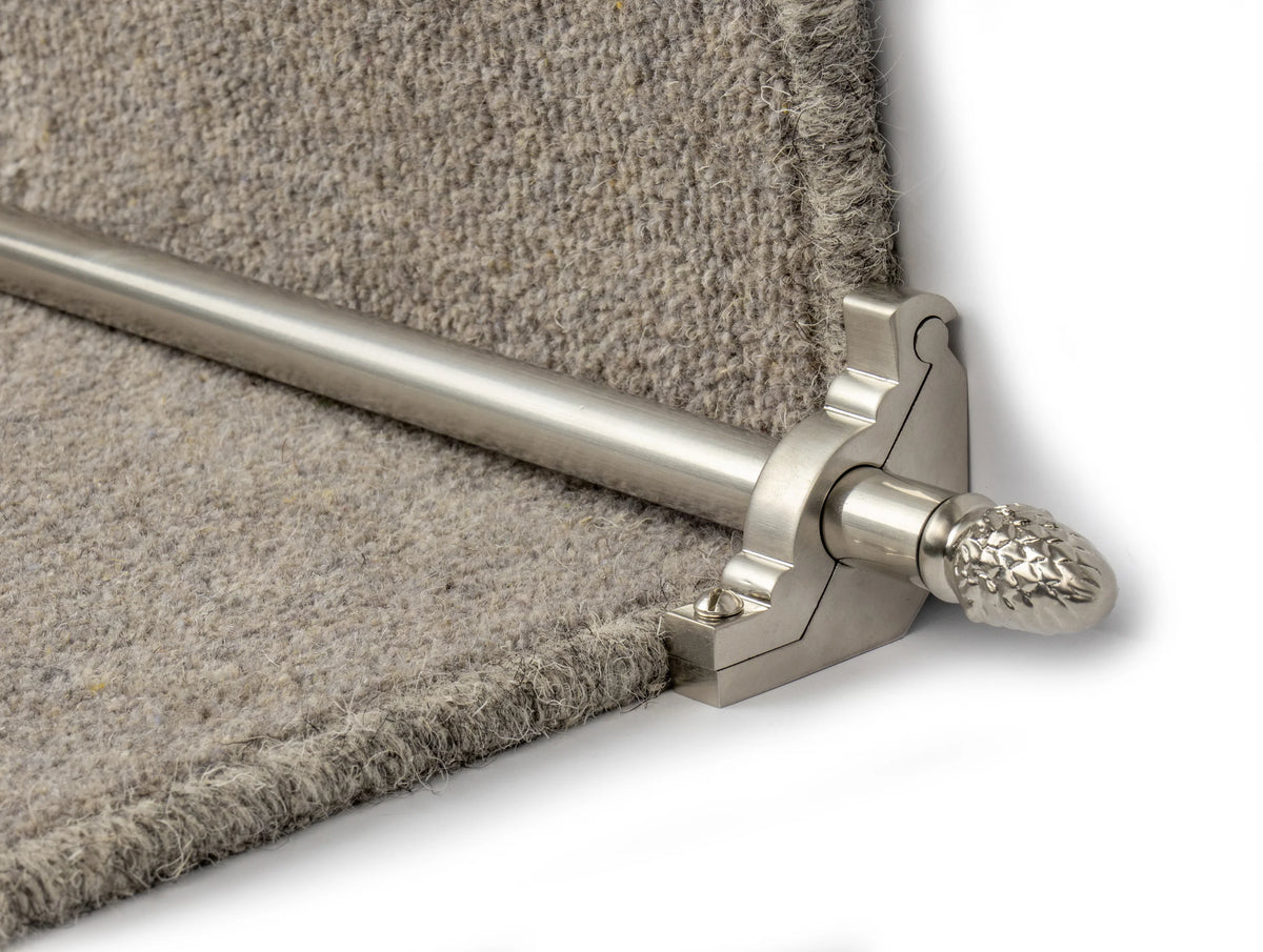 Country Sherwood Reeded 5/8 inch (16mm) Stair Rods — Satin Nickel — official Stair Rods UK image