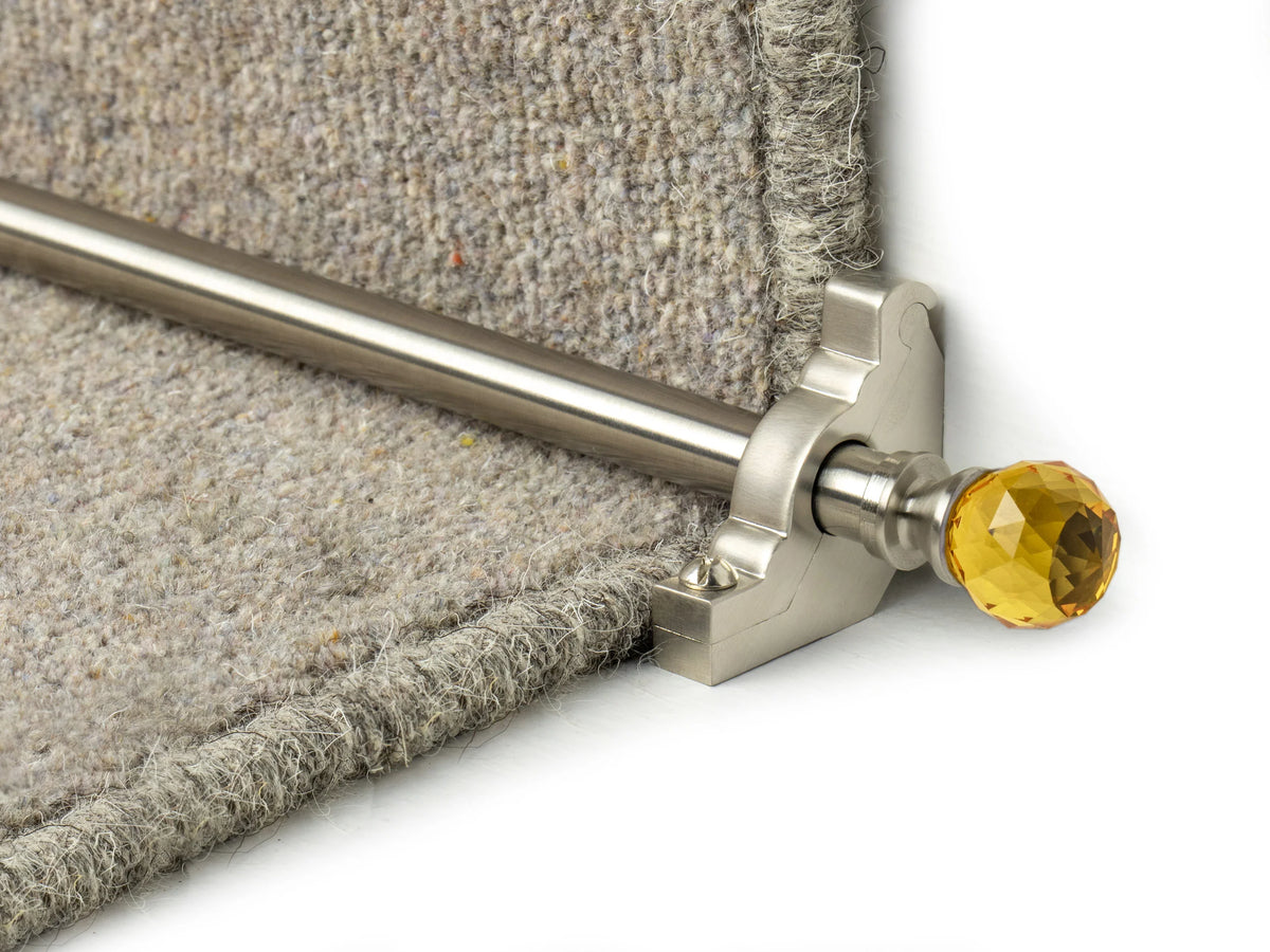 Crystal Amber Stair Rods — Satin Nickel — official Stair Rods UK image