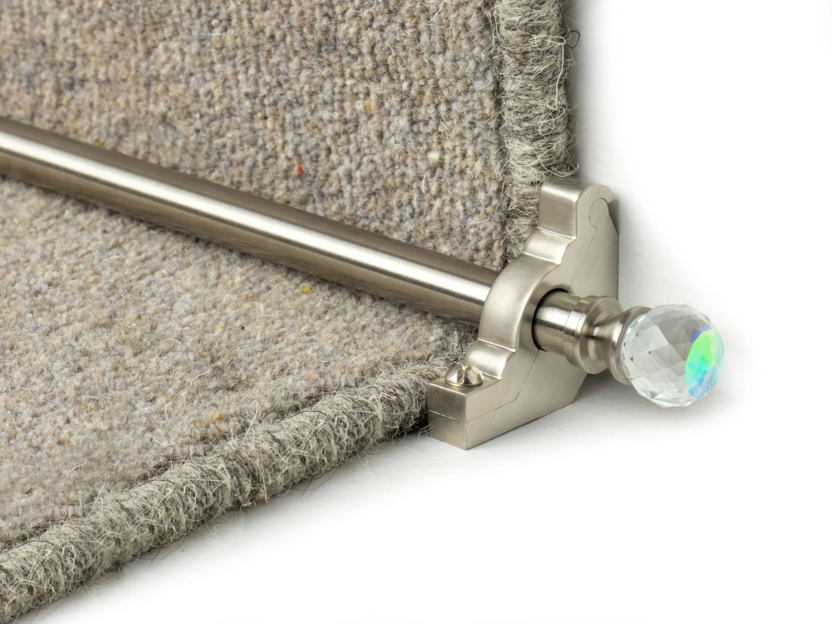 Crystal Rainbow Stair Rods — Satin Nickel — official Stair Rods UK image