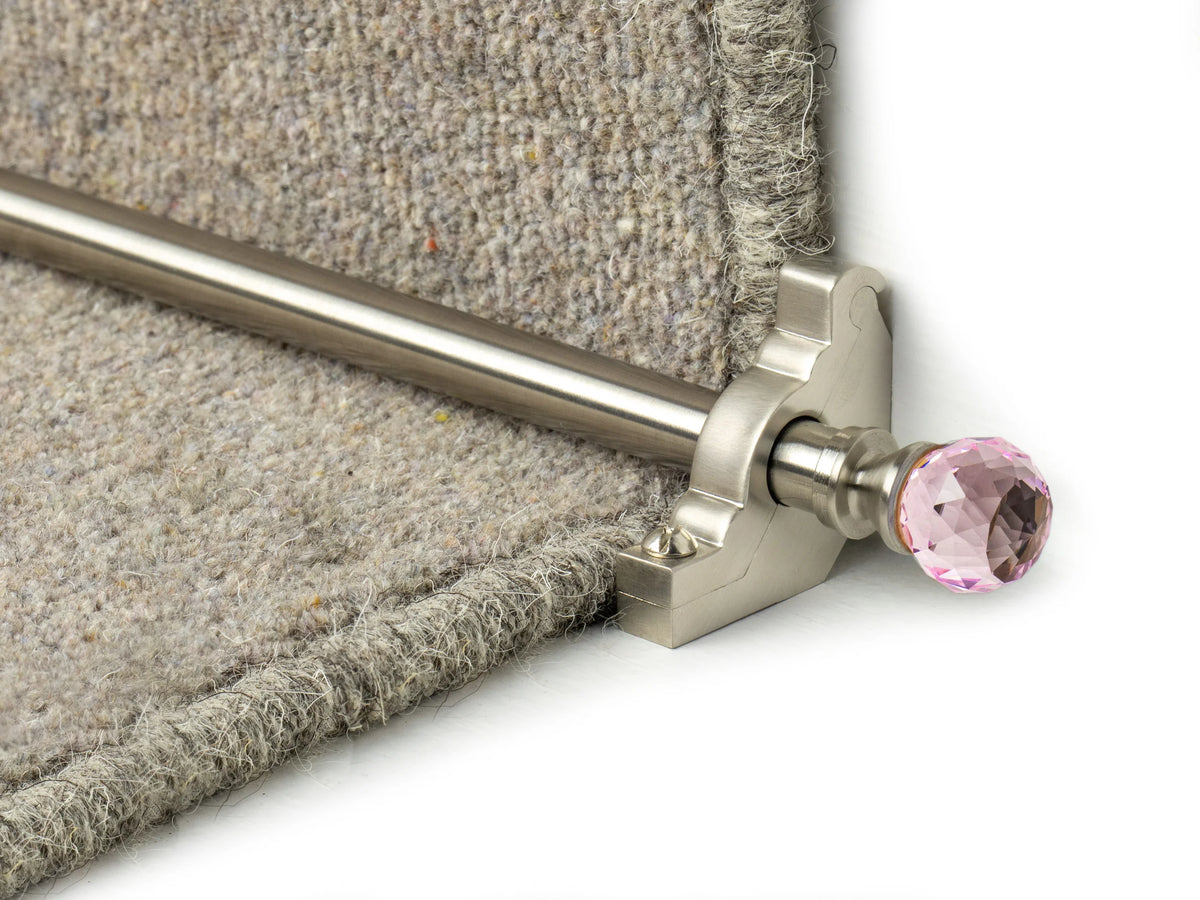Crystal Rose Stair Rods — Satin Nickel — official Stair Rods UK image