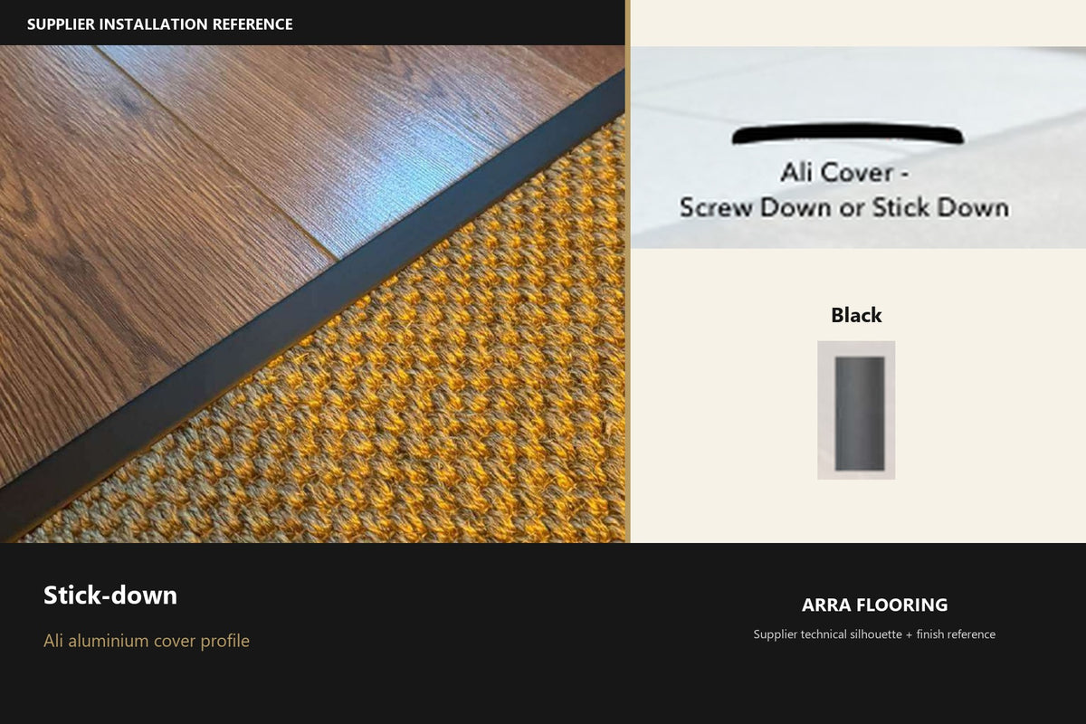 Stick-down — Black — profile and finish reference