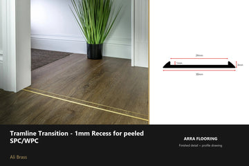 Stair Rods UK Tramline Transition - 1mm Recess for peeled SPC/WPC — 180cm — Ali Brass