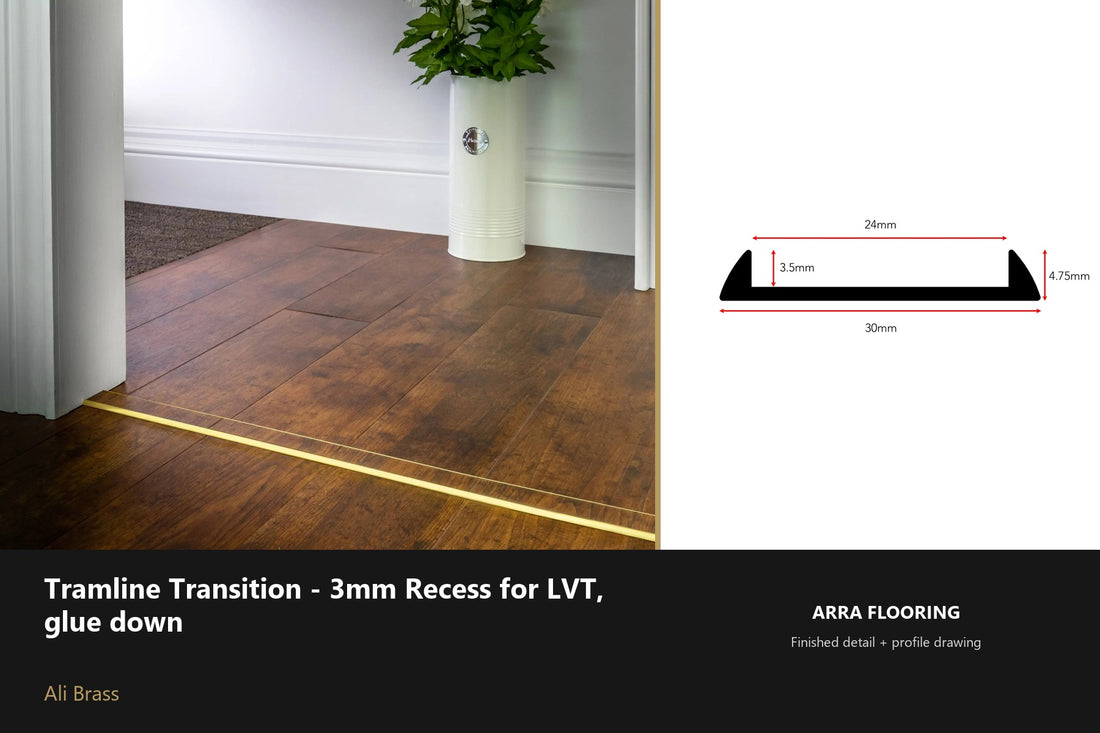 Tramline Transition – 3mm Recess for LVT