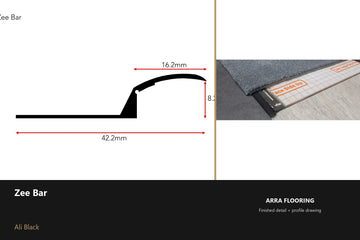 Ali Zee Bar — Ali Black finish — profile and section detail